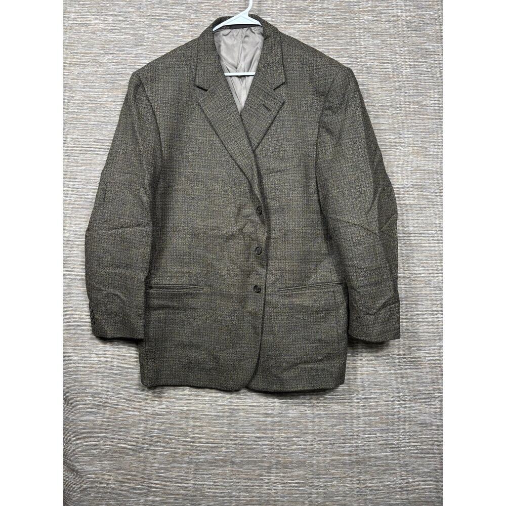 Monsieur By Givenchy Blazer Mens 50 Gray Wool Tweed 3 Button Suit Jacket USA